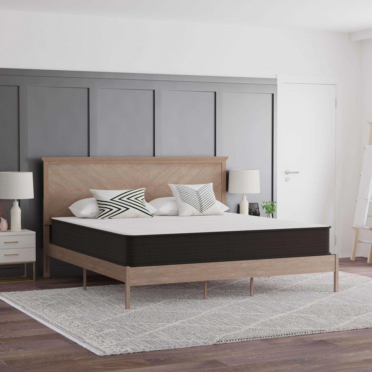 Emma and Oliver Drift 10 Inch Hybrid Mattress, High Density Foam and Pocket Spring Mattress in a Box, CertiPur-US Certified Foam